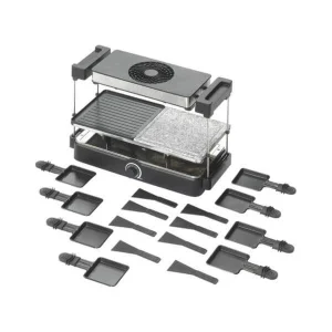 Bon marché 🥰 Trebs Four à Raclette Avec Hotte Aspirante Et Plaque De Pierre 5 En 1 – Grils à Raclette 🎁 dernières 9