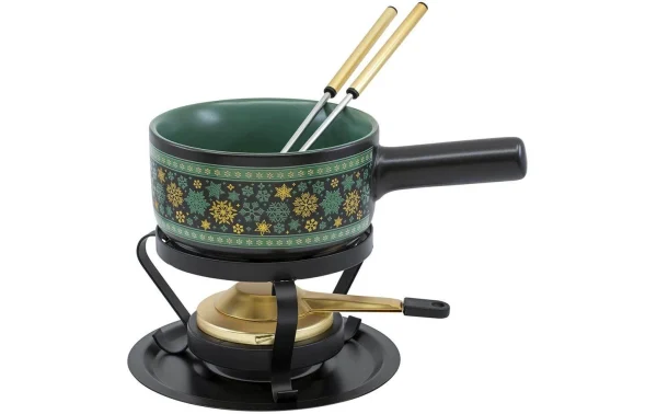 remise en ligne Bon marché 🎁 Kadastar Service à Fondue Au Fromage Winter Stars Ø 16 Cm, 5 Pièce/s, Noir – Kit De Fondue 🔔 1