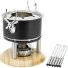 Livraison internationale Vente flash ✔️ Kadastar Service à Fondue à La Viande Deer Deluxe 9 Pièce/s, Noir – Kit De Fondue ✨ 5