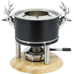 Livraison internationale Vente flash ✔️ Kadastar Service à Fondue à La Viande Deer Deluxe 9 Pièce/s, Noir – Kit De Fondue ✨ 7