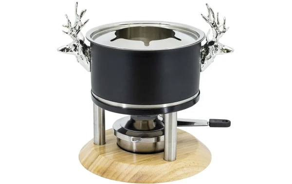 Livraison internationale Vente flash ✔️ Kadastar Service à Fondue à La Viande Deer Deluxe 9 Pièce/s, Noir – Kit De Fondue ✨ 3
