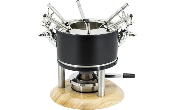 Livraison internationale Vente flash ✔️ Kadastar Service à Fondue à La Viande Deer Deluxe 9 Pièce/s, Noir – Kit De Fondue ✨ 4