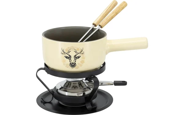 grande popularité Budget 👏 Kadastar Service à Fondue Au Fromage Deer E16 5 Pièce/s, Beige/Noir – Kit De Fondue ✔️ 1