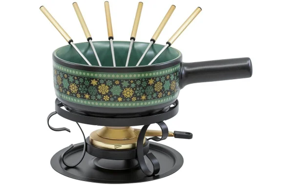 excellente qualité De gros 😉 Kadastar Service à Fondue Au Fromage Winter Stars Ø 22 Cm, 9 Pièce/s, Noir – Kit De Fondue ⭐ 1