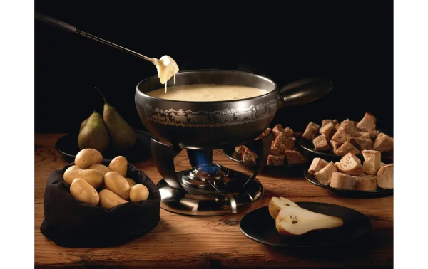 en vente Acheter ✨ Stöckli Service à Fondue Au Fromage Remontée Mécanique Alpine 7 Pièce/s, Noir – Kit De Fondue 😍 3