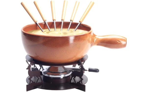 Retour Gratuit Acheter 🧨 Nouvel Service à Fondue Au Fromage Noce 9 Pièce/s, Brun – Kit De Fondue 💯 1