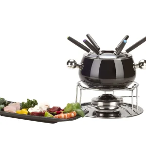 marque pas cher Nouveau ✔️ Nouvel Service à Fondue à La Viande Noir 9 Pièce/s, Noir/Argenté – Kit De Fondue 🥰 7