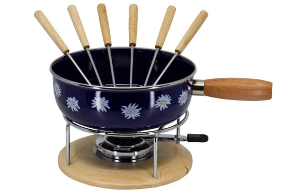 Meilleure affaire ⌛ Nouvel Service à Fondue Au Fromage Edelweiss 9 Pièce/s, Bleu/Noir – Kit De Fondue ⭐ Meilleur Prix 1