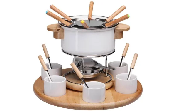 Budget ⭐ Nouvel Service à Fondue à La Viande Larissa 23 Pièce/s, Brun/Blanc – Kit De Fondue 👍 site officiel 1