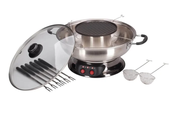 Acheter ✔️ Nouvel Service à Fondue à La Viande Gourmet Pot 16 Pièce/s, Argenté – Kit De Fondue 💯 Retour Facile et Gratuit 1
