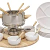 Meilleur prix 👏 Kadastar Service à Fondue à La Viande Claudia 28 Pièce/s, Brun/Acier Inoxydable/Blanc – Kit De Fondue 😍 en ligne 5